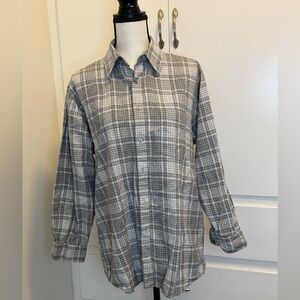 Perry Ellis Portfolio Gray Plaid Shirt